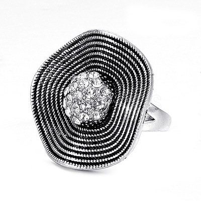 Alloy with Crystal Rhinestone Finger Rings FS-WG47CCC-07-1