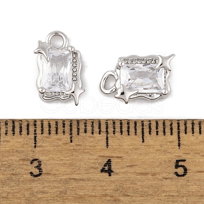 Brass Micro Pave Clear Cubic Zirconia Pendants LS-KK-L212-02P-1