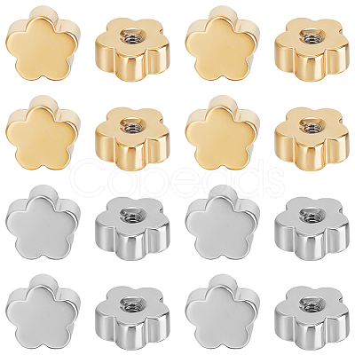 60Pcs 2 Colors Stainless Steel Ear Nuts STAS-BBC0006-40A-1