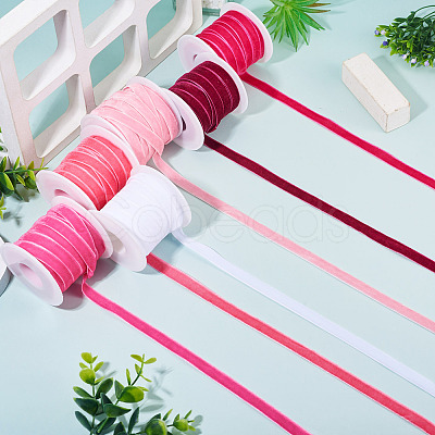 60 Yards 6 Colors Single Face Velvet Ribbon SRIB-TA0001-38-1