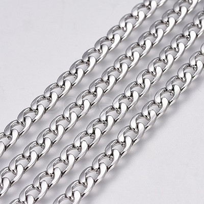 Tarnish Resistant 304 Stainless Steel Curb Chains CHS-G005-B-02P-1