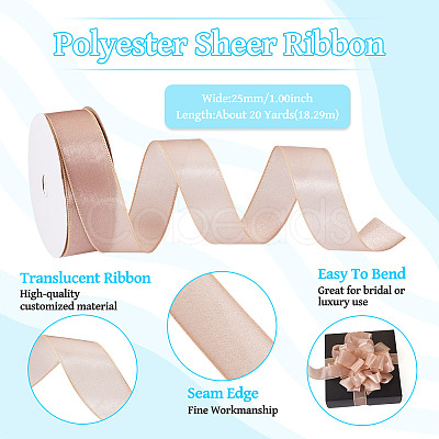 1 Roll Transparent Polyester Ribbon OCOR-TA0002-34C-1