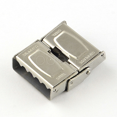Tarnish Resistant Smooth Surface 201 Stainless Steel Watch Band Clasps STAS-R063-83-1