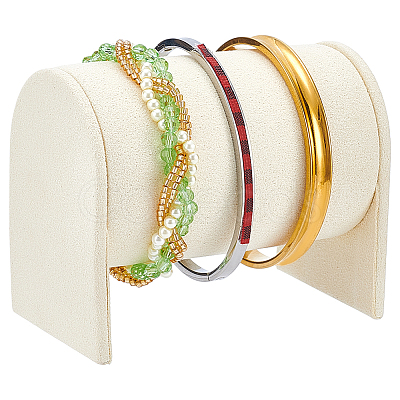 Wood Covered with Velvet Bracelet Display Stands BDIS-WH0003-31-1