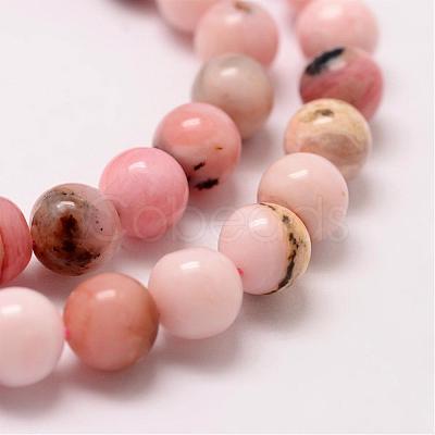 Round Natural Pink Opal Beads Strands G-K071-4mm-1