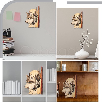 3D Wolf Animal Carving Handcraft HJEW-WH0028-47-1