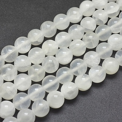 Natural Selenite Beads Strands G-G792-24D-1