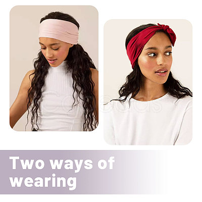 12Pcs 12 Colors Polyester Elastic Headbands AJEW-GL0003-36-1