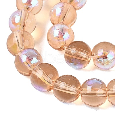 Transparent Electroplate Glass Beads Strands EGLA-Q132-6MM-01A-03-1