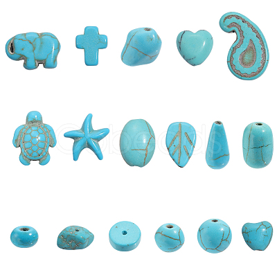 17 Styles Dyed Synthetic Turquoise Beads G-SC0003-46-1