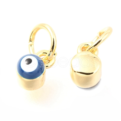 Brass Enamel Pendants KK-Y001-02C-03G-1