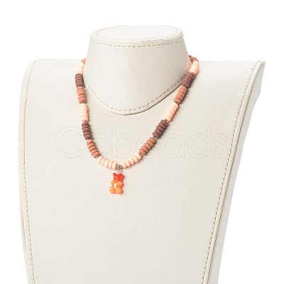 Polymer Clay Beaded Necklaces NJEW-JN03585-02-1