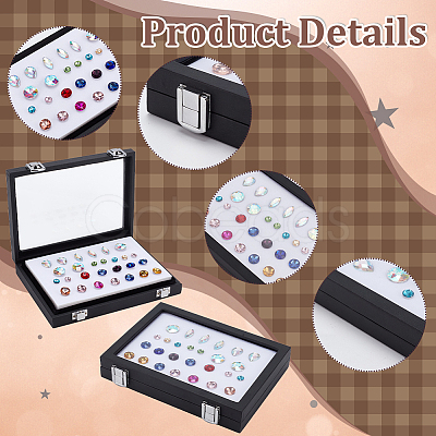 Rectangle PU Leather Loose Diamond Presentation Boxes with Sponge Inside CON-WH0089-31-1