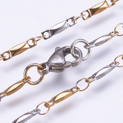 304 Stainless Steel Chain Necklaces STAS-P164-08GP-1