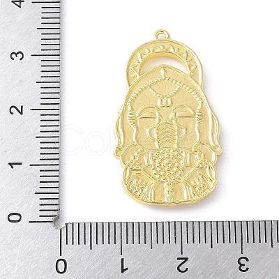 Elephant Brass Resin Pendants KK-K399-04G-1