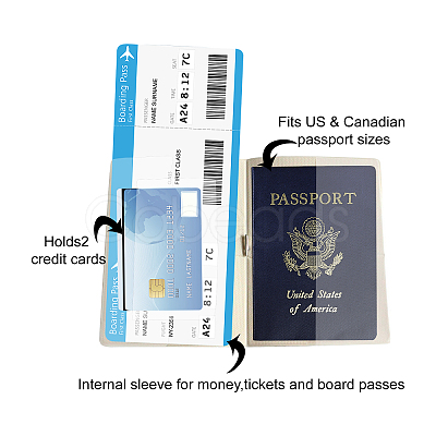 1Pcs Imitation Leather Passport Holder Cover Case AJEW-CN0001-12C-1