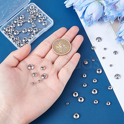 90Pcs 3 Style Brass Spacer Beads KK-PH0003-38-1