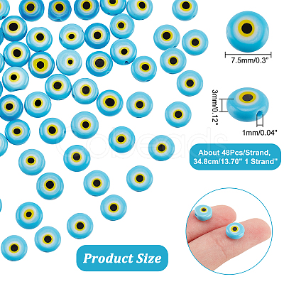 Handmade Evil Eye Lampwork Beads Strands LAMP-NB0001-60A-01-1