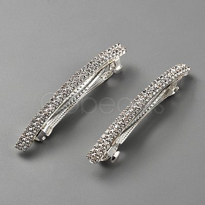 Rrhinestone with Alloy Hair Barrettes OHAR-WH20010-13S-1