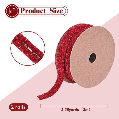 Polyester Chenille Ribbon OCOR-WH0097-36A-1