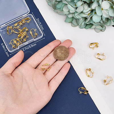 36Pcs Brass Clip-on Earring Findings KK-BBC0016-10G-1