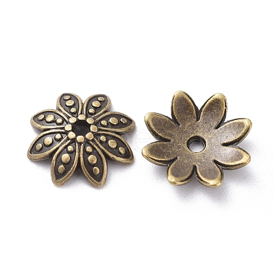 Tibetan Style Bead Caps TIBEB-LF1027YKG-AB-FF-1