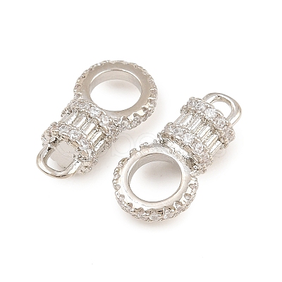 Brass Micro Pave Cubic Zirconia Connector Charms CU-CBAB99C-05P-1