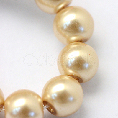 Baking Paint Pearlized Glass Pearl Round Bead Strands HY-Q003-10mm-42-1
