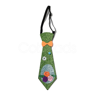 Easter Theme Egg Glitter Felt Necktie AJEW-C030-01A-1