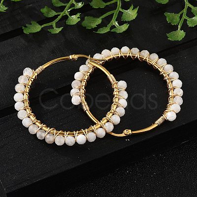 Beaded Hoop Earrings X-EJEW-JE03830-01-1