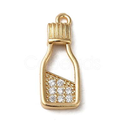 Brass Micro Pave Cubic Zirconia Pendants KK-F865-21G-1