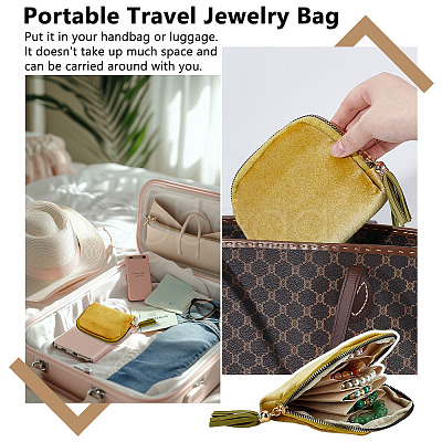 Rectangle Velvet Jewelry Zipper Storage Bags ABAG-WH0709-437B-1