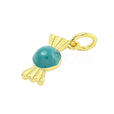 Rack Plating Brass Enamel Pendants KK-U021-04C-G-1