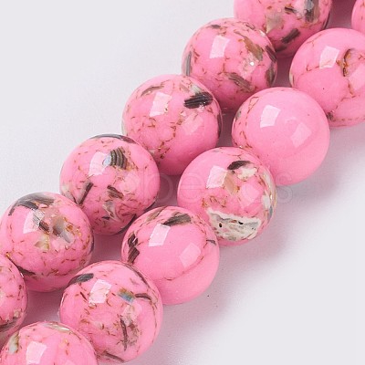 Sea Shell and Synthetic Turquoise Assembled Beads Strands G-G758-01-4mm-1