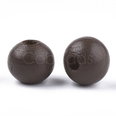 Painted Natural Wood Beads WOOD-S049-05A-1