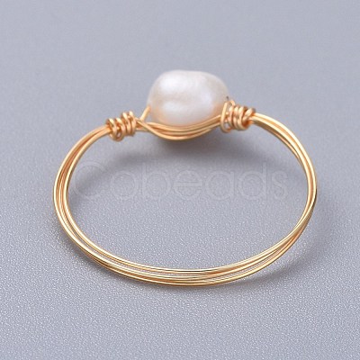 Grade A Natural Freshwater Pearl Rings RJEW-JR00268-1