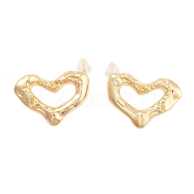 2Pcs Brass Stud Errings EJEW-B058-03G-1