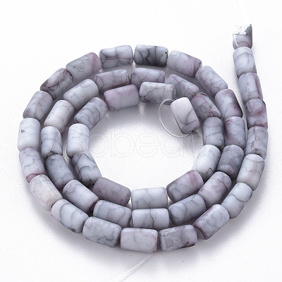 Opaque Baking Painted Crackle Glass Beads Strands FGLA-T004-01F-1