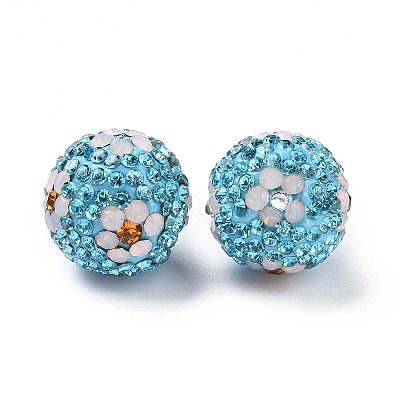 Polymer Clay Rhinestone Beads RB-L029-03G-1