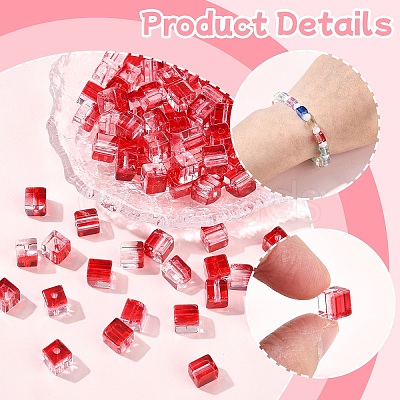 100Pcs Baking Paint Transparent Glass Beads DGLA-YW0001-35C-1