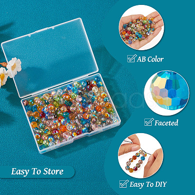 180Pcs 18 Colors Transparent Electroplate Glass Bead EGLA-TA0001-19-1
