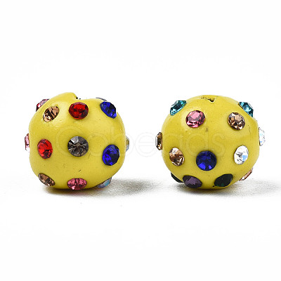 Polymer Clay Rhinestone Beads RB-T017-31K-A-1