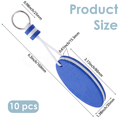 10Pcs Iron Plastic Keychains KEYC-GF0001-27B-1
