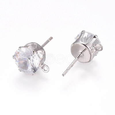 Brass Stud Earring Findings KK-L199-A01-P-1