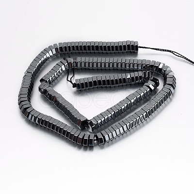 Non-magnetic Synthetic Hematite Beads Strands G-P341-39-6x2mm-1