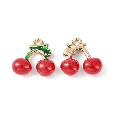 Brass Enamel Charms X-KK-G462-24LG-1