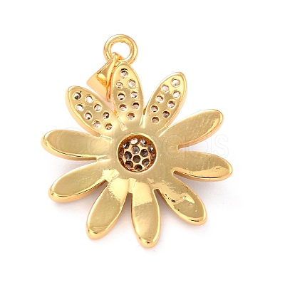 Real 18K Gold Plated Brass Micro Pave Cubic Zirconia Pendants ZIRC-L100-087G-1