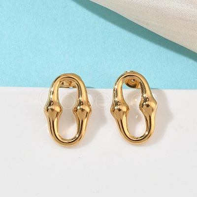 6 Pairs 304 Stainless Steel Stud Earrings EJEW-C180-01G-1