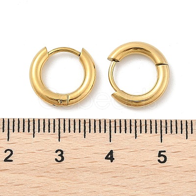 Ion Plating(IP) 304 Stainless Steel Huggie Hoop Earrings EJEW-G272-01-8mm-G-1