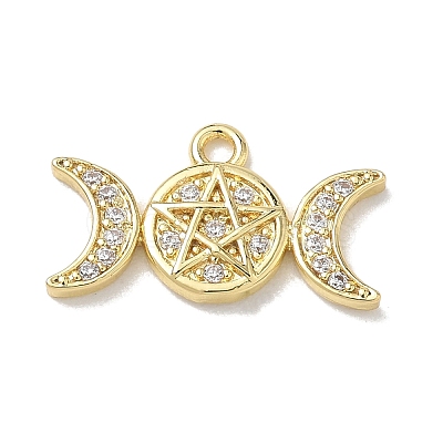 Brass Micro Pave Clear Cubic Zirconia Pendants KK-A300-10B-G-1